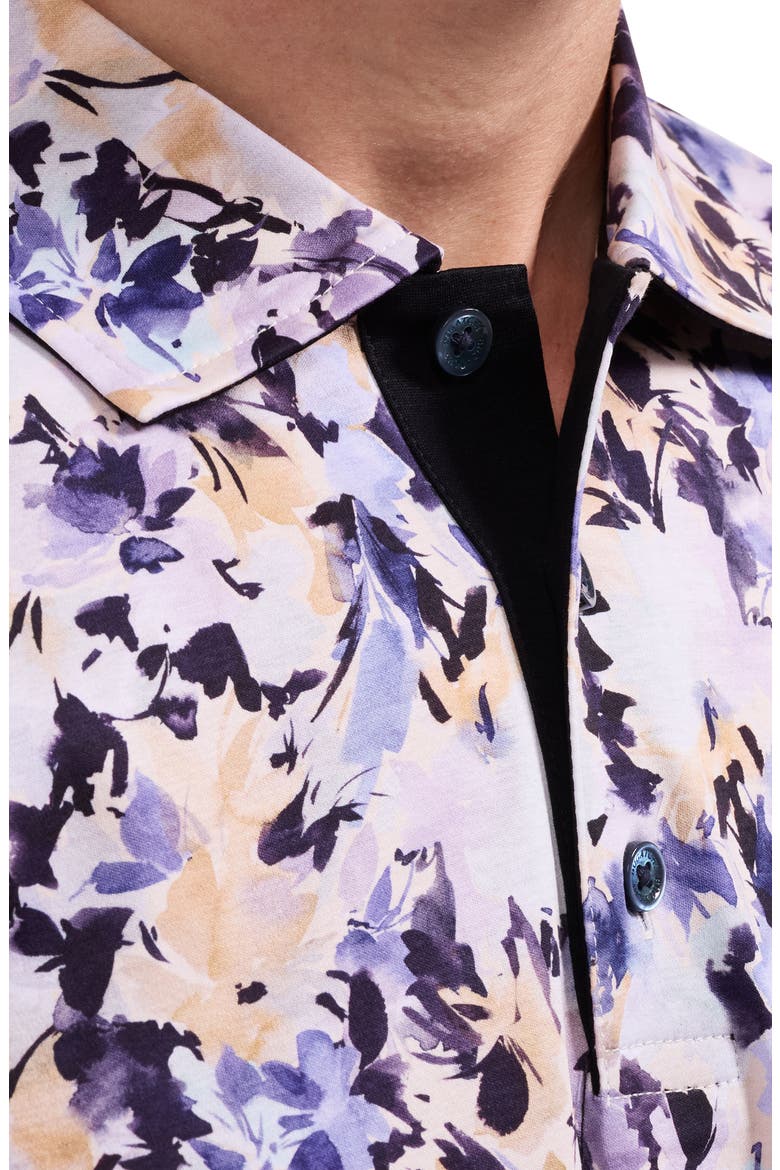 Hendrix Floral Pima Cotton Polo, Alternate, color, LAVENDER