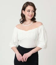 Unique Vintage Peasant Sleeve Blouse