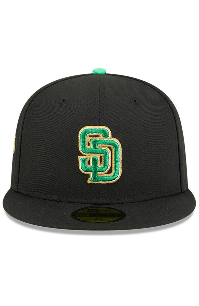 New Era Men's New Era  Black San Diego Padres 2026 St. Patrick's Day 59FIFTY Fitted Hat, Alternate, color, Black