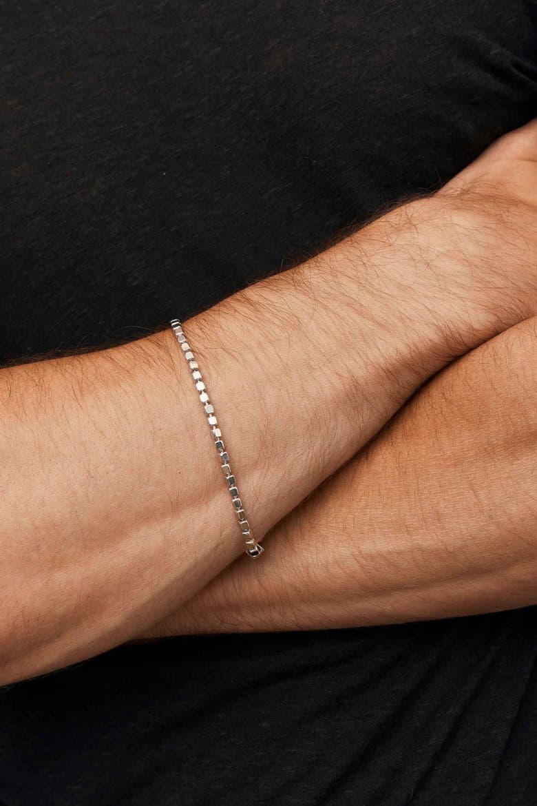 Sterling Silver Modern Cube Link Bracelet, Alternate, color, Sterling Silver