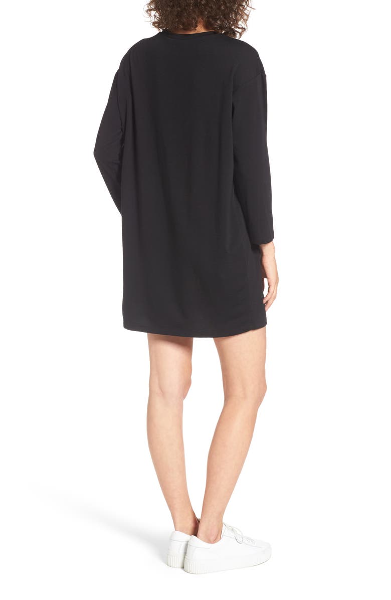EVERLY Tulle Ruffle Sweatshirt Dress, Alternate, color,