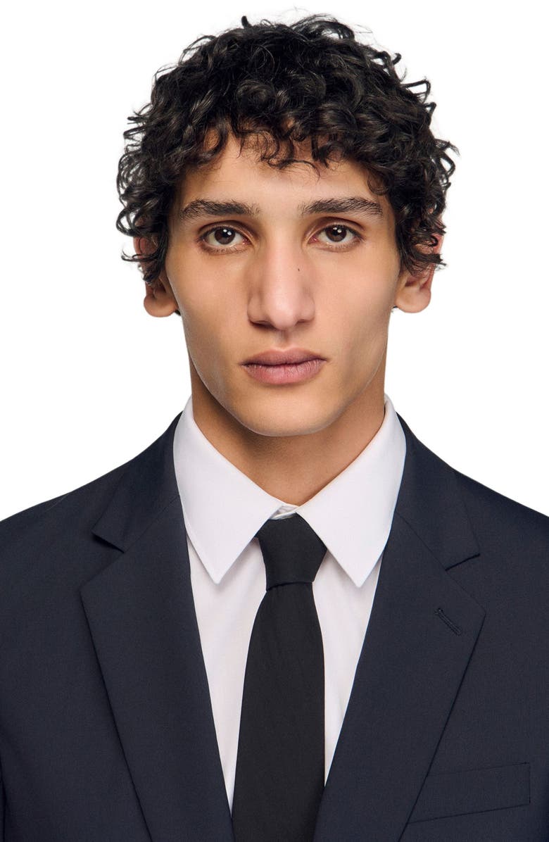 SANDRO Wool suit jacket, Alternate, color, Navy Blue