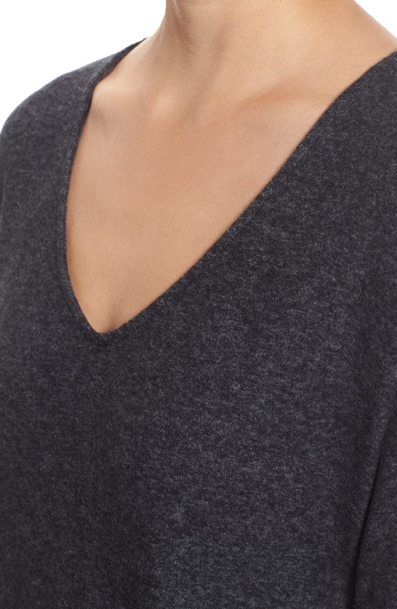 GIBSONLOOK Gibson 'Yummy Fleece' High/Low V-Neck Pullover, Alternate, color, 