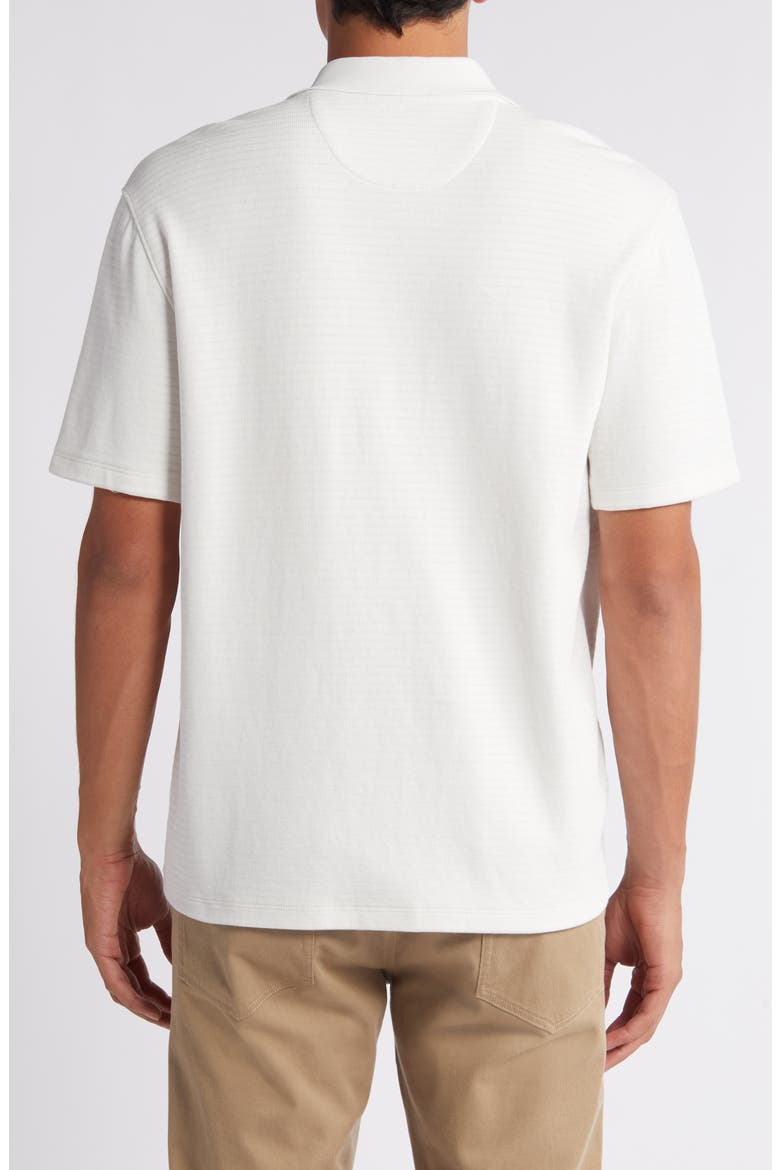 Textured Double Knit Short Sleeve Button-Up Shirt, Alternate, color, CLASSIC CREAM