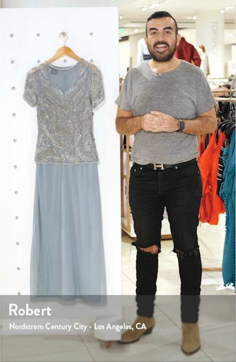 Beaded Leaf Mock Two-Piece Gown, sales video thumbnail