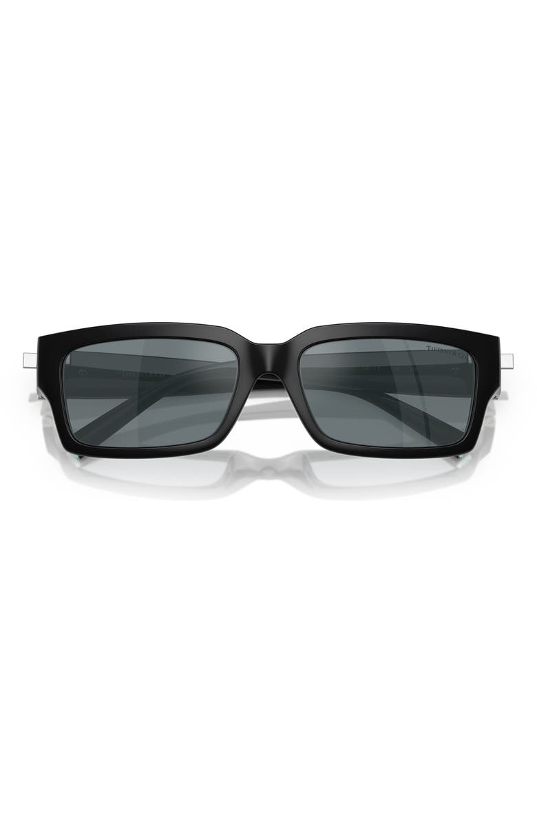 Tiffany & Co. 56mm Rectangular Sunglasses, Alternate, color, Black