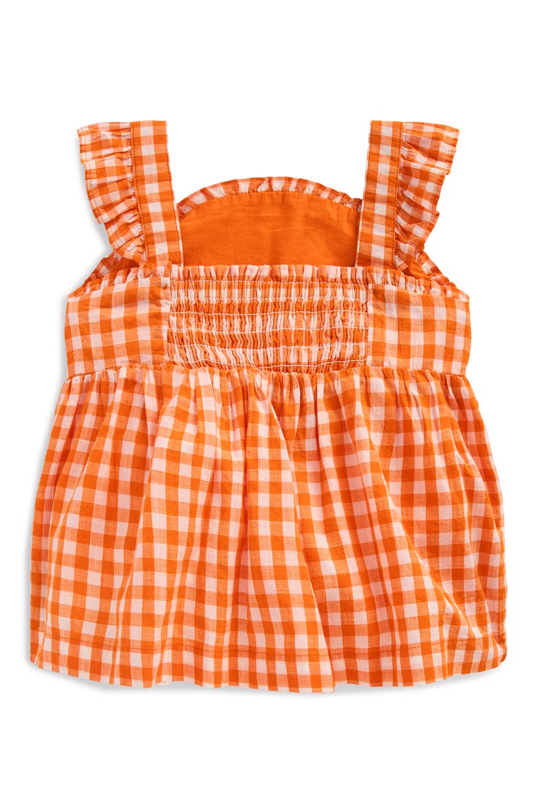 Kids' Novelty Fruit Strappy Gingham Babydoll Top, Alternate, color, ORANGE/ IVORY GINGHAM