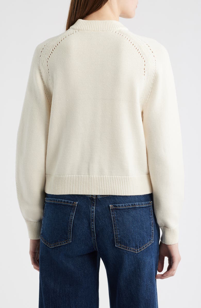 COS Pointelle Knit Wool & Cotton Jacket, Alternate, color, 