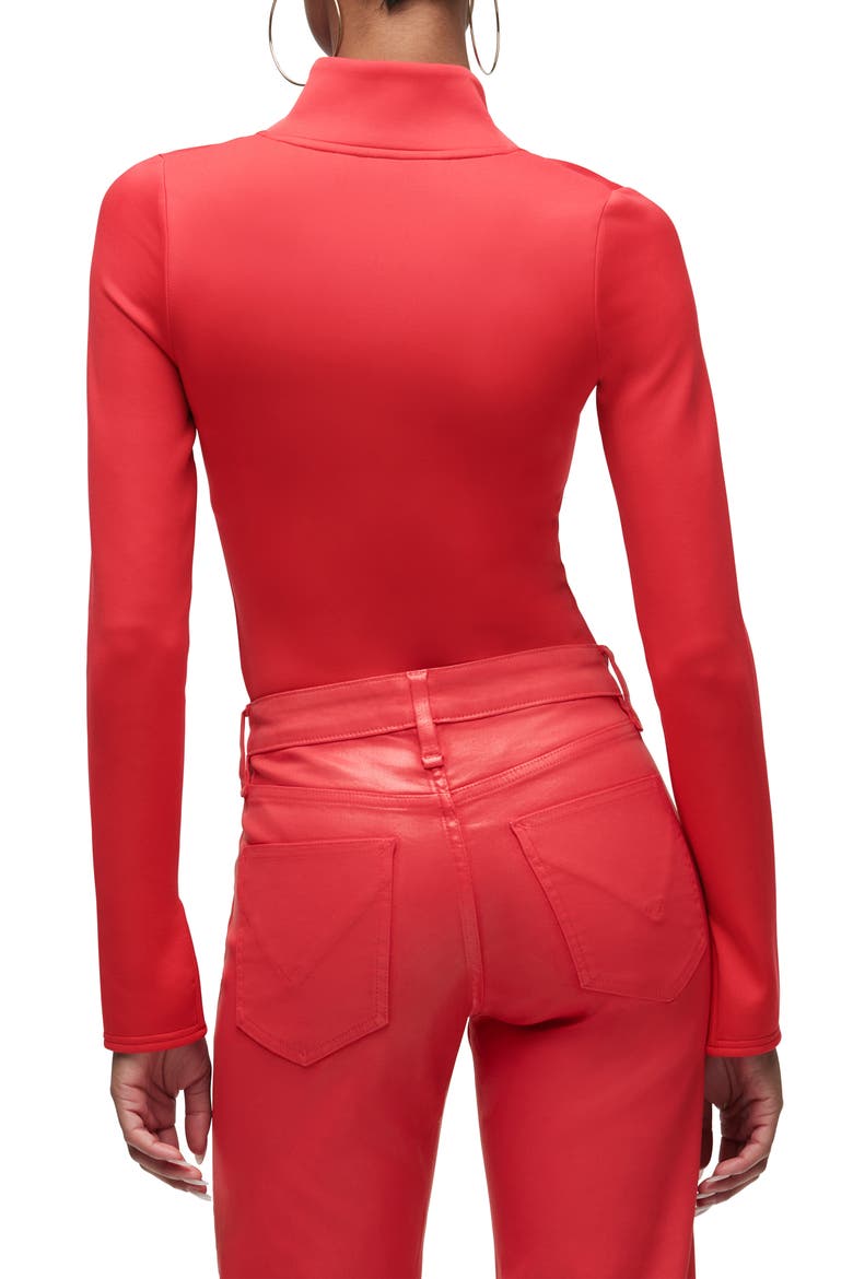 Long Sleeve Bodysuit, Alternate, color, POINSETTIA