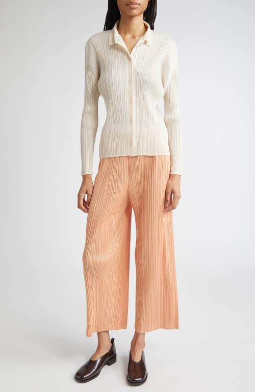 Issey Miyake Pleats Please Pleated Button-up Shirt In White
