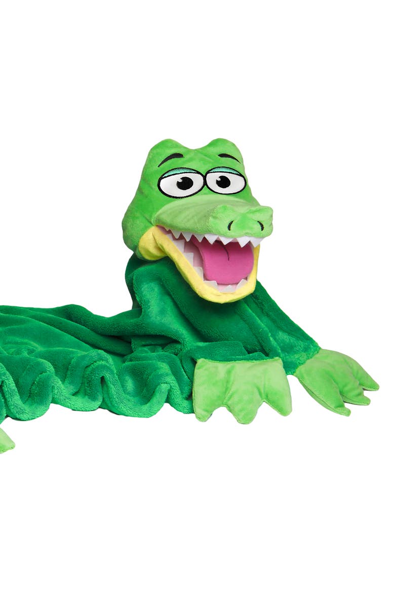 Cuddleuppets Gator Green, 2 in 1 Plush Puppet & Blanket, Alternate, color, Multicolored