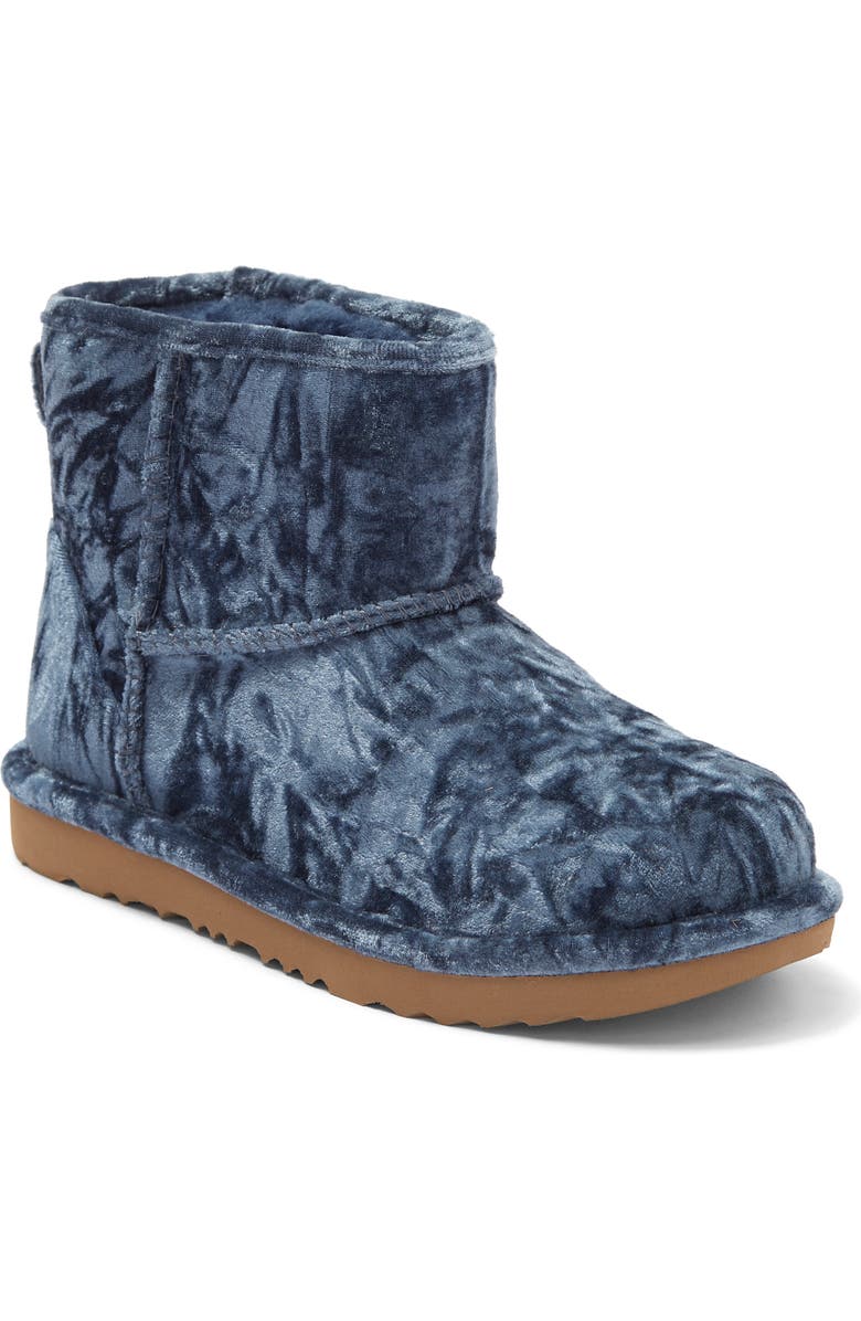 UGG<sup>®</sup> Kids' Classic Mini II Velvet Bootie, Main, color,