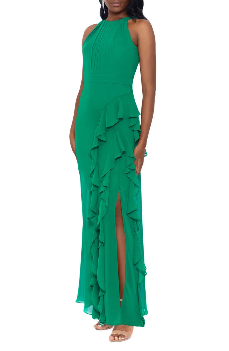 Betsy & Adam Ruffle Chiffon Gown, Alternate, color, 