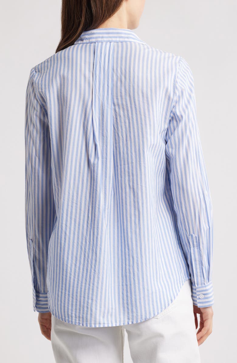 beachlunchlounge Stripe Cotton & Modal Button-Up Shirt, Alternate, color, Ponds And Bay