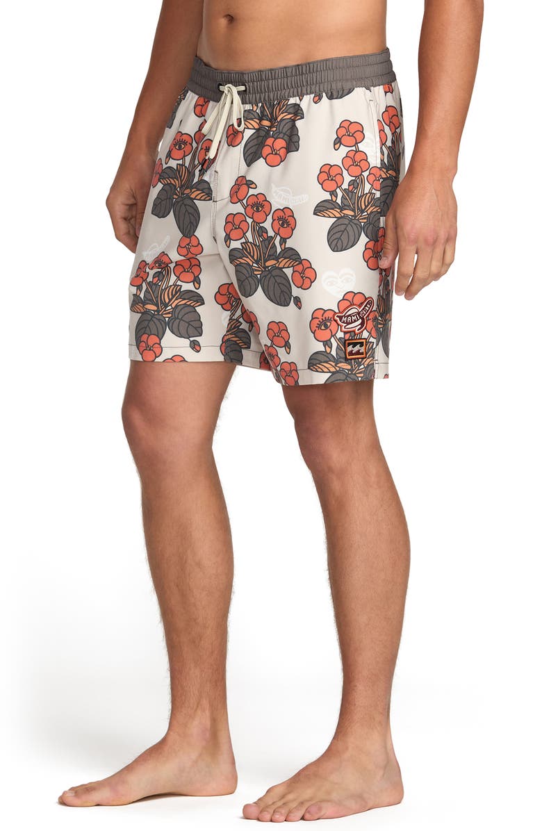 Billabong Icons Layback Swim Trunks, Alternate, color, Stone