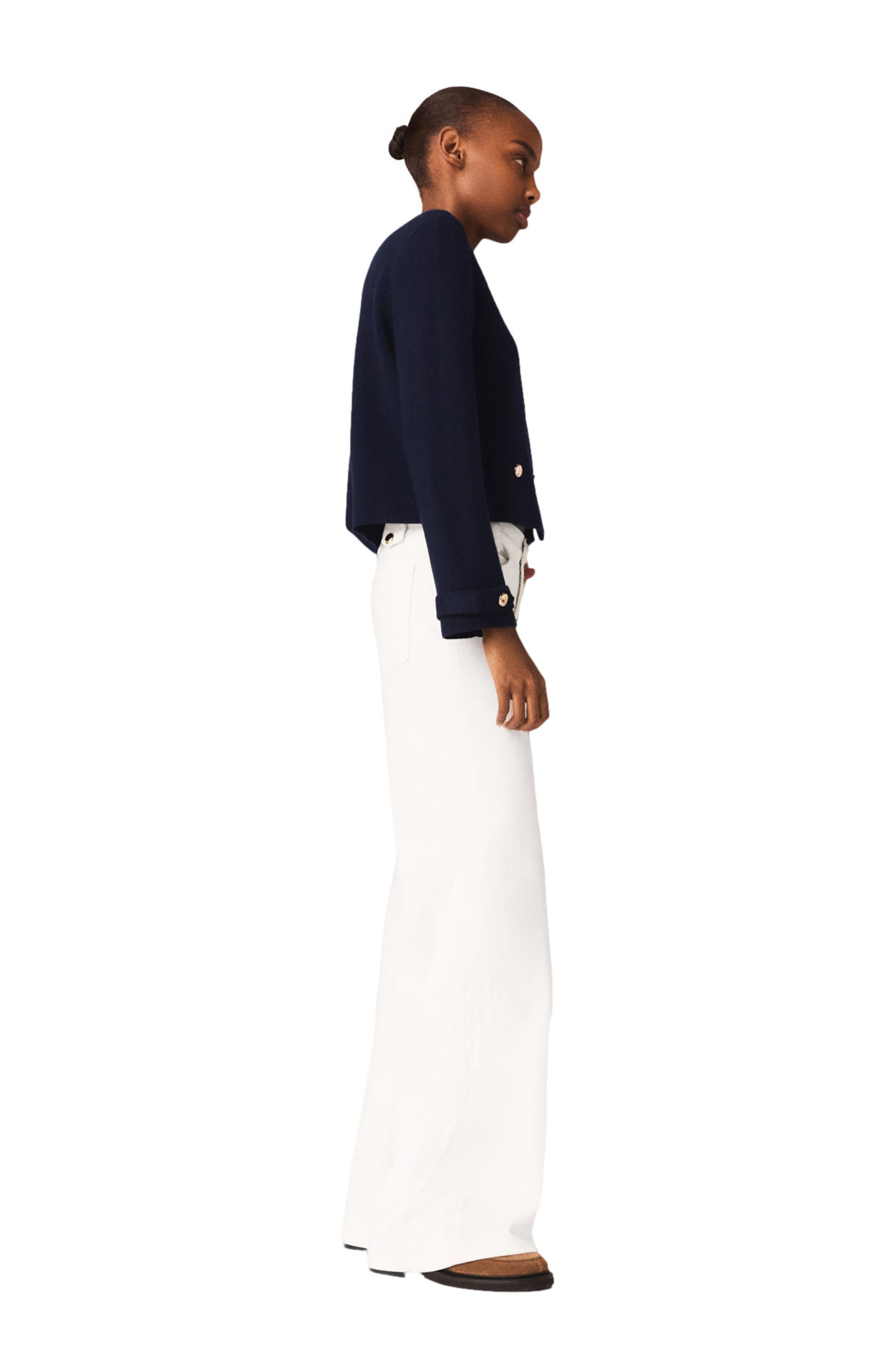Detachable embroidered collar cardi - image 2
