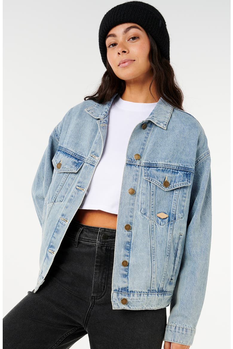 Cruisin Oversize Denim Jacket, Alternate, color, VINTAGE BLUE