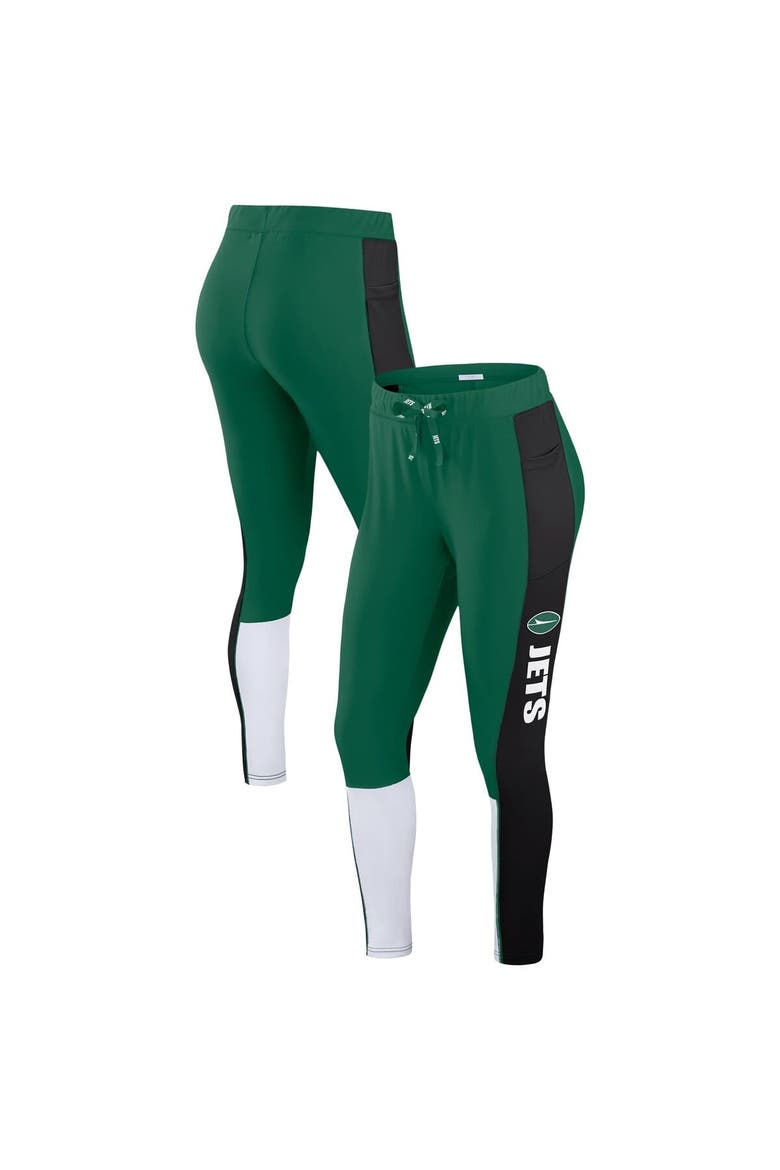 Women's WEAR by Erin Andrews Green/Black New York Jets Color-Block Leggings, Alternate, color, Green