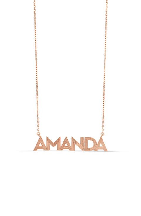 Fluted Name Pendant Necklace