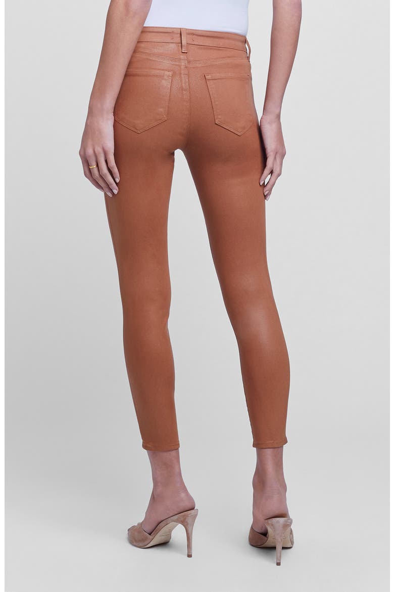High Waist Crop Jeans, Alternate, color, JAVA COATED