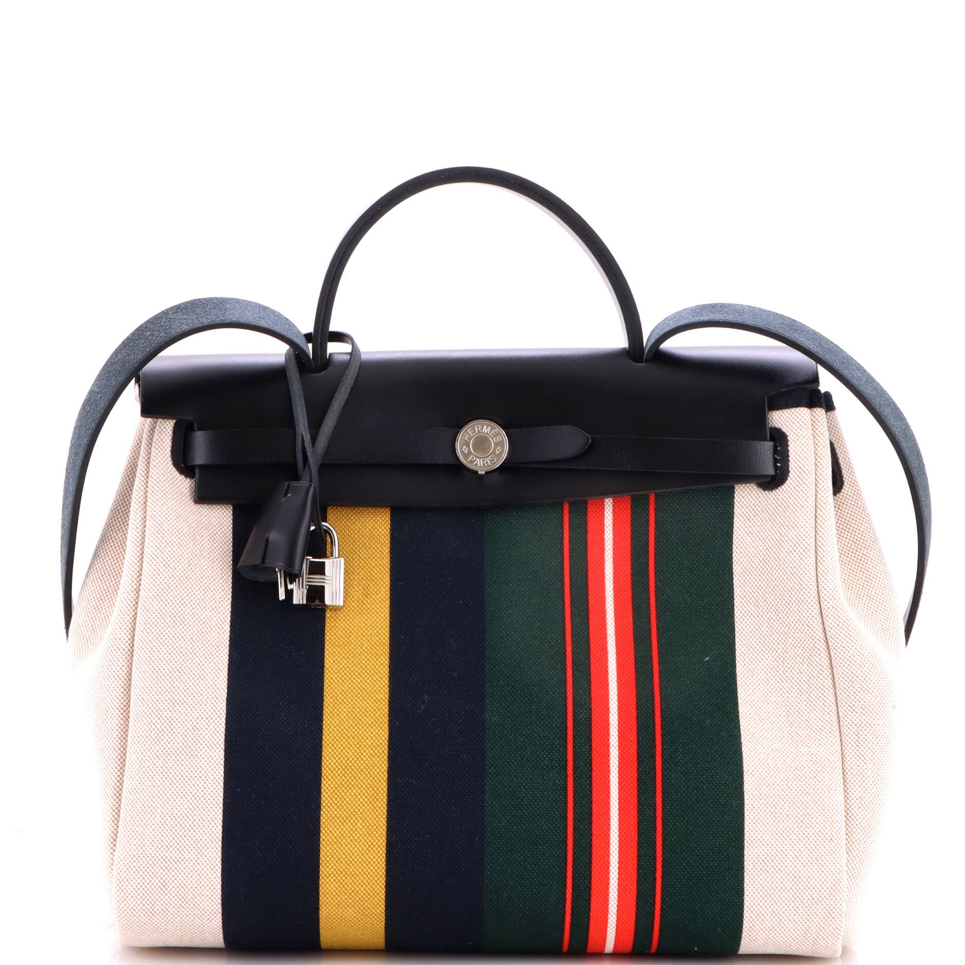 Herbag Zip Rayures d'Equipage Toile and Leather 31, Main, color, Black