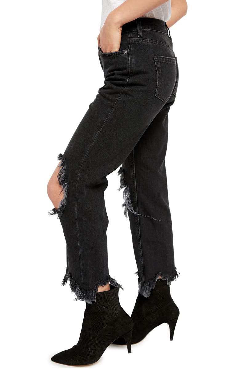 Free People We the Free Maggie Distressed Straight Leg Jeans, Alternate, color, 