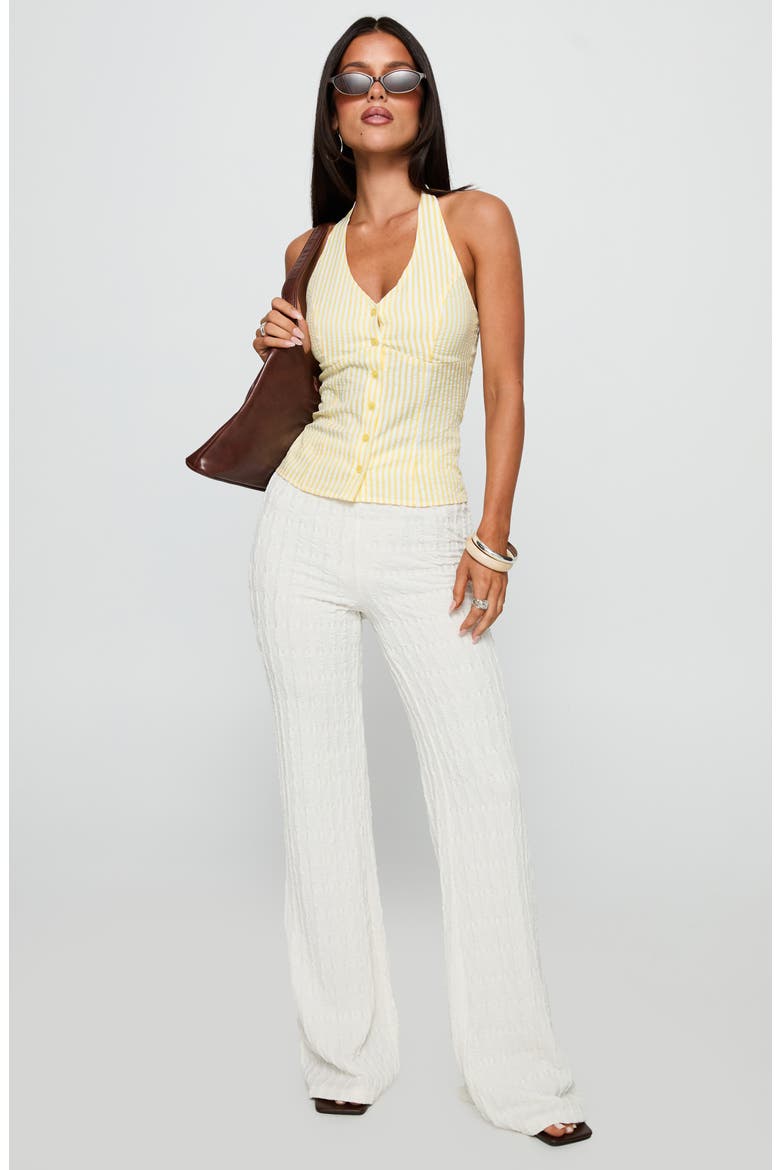 Old Friend Stripe Seersucker Halter Top, Alternate, color, YELLOW STRIPE