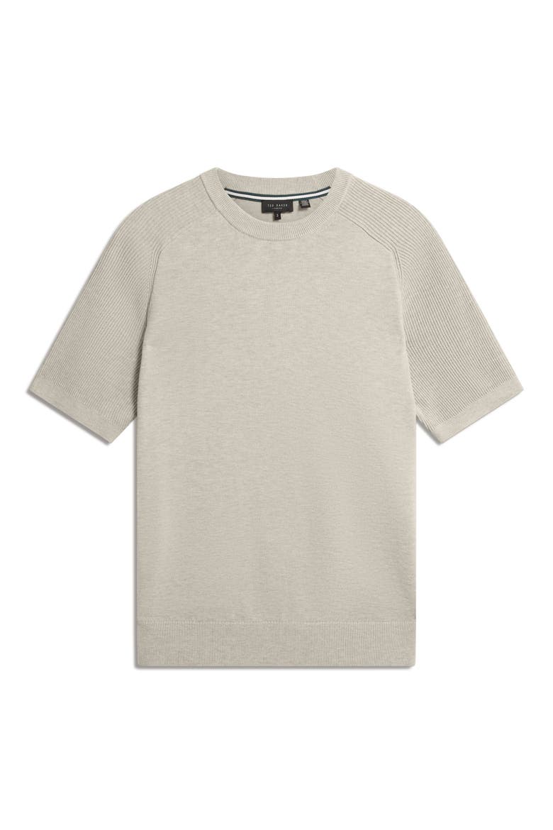 Torrent Short Sleeve Cotton & Wool Sweater, Alternate, color, TAUPE