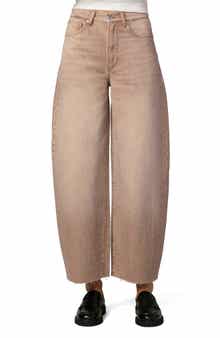 The Billie Raw Hem Crop Barrel Jeans