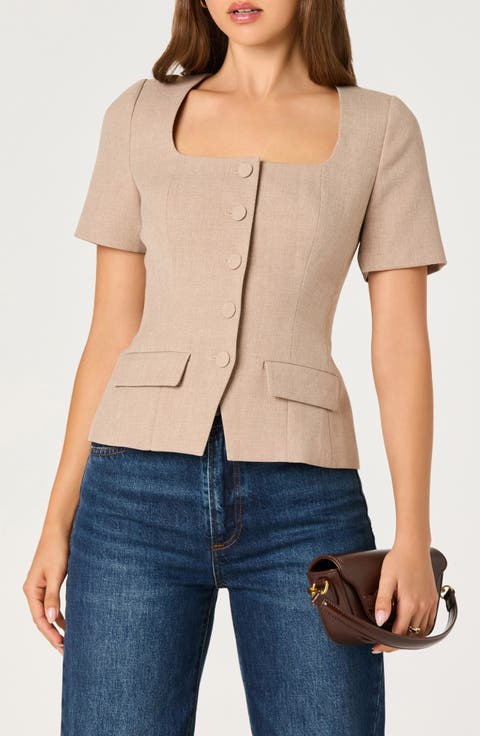 【Anyone more】Shima Short Sleeve Blazer Jacket Women's Short Sleeve Blazers | Nordstrom
