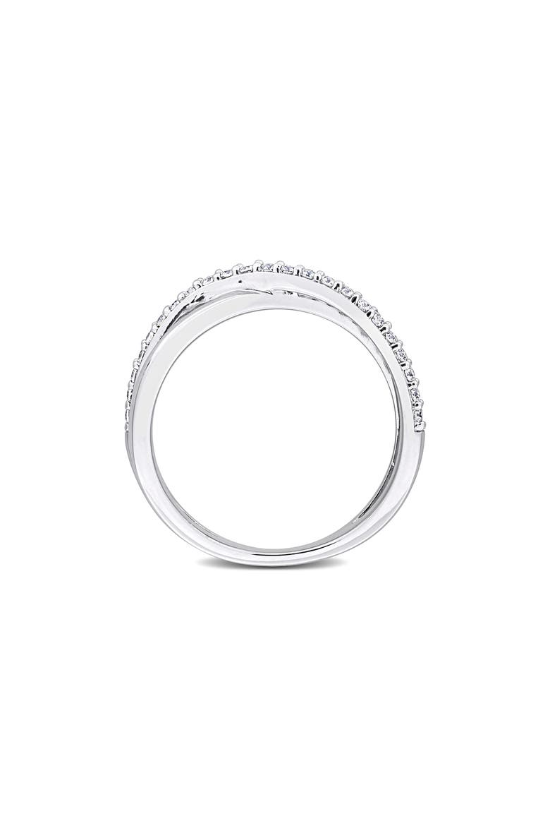 Lab-Created Moissanite Crossover Ring, Alternate, color, WHITE