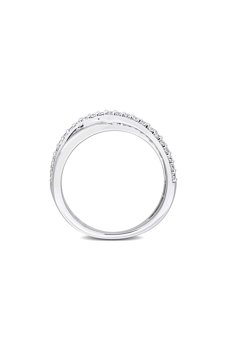 DELMAR Lab-Grown Moissanite Crossover Ring, Alternate, color, Silver