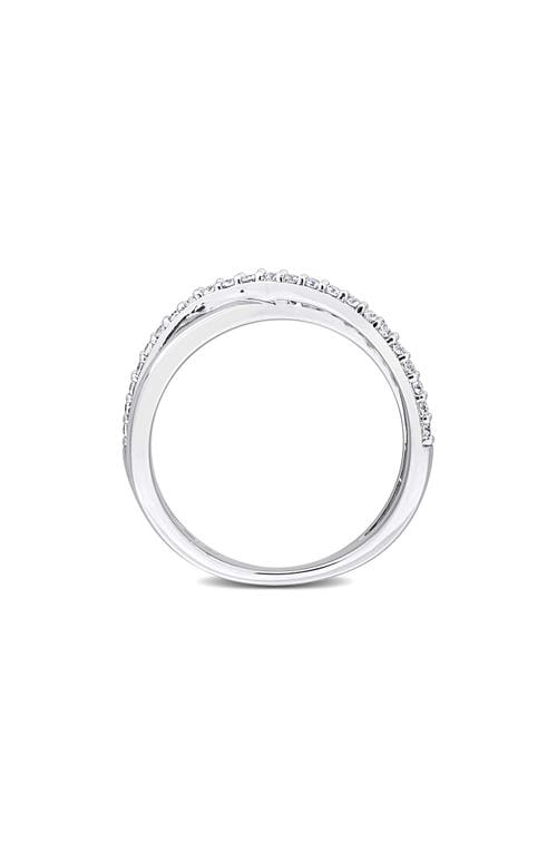 Delmar Lab-grown Moissanite Crossover Ring In Metallic