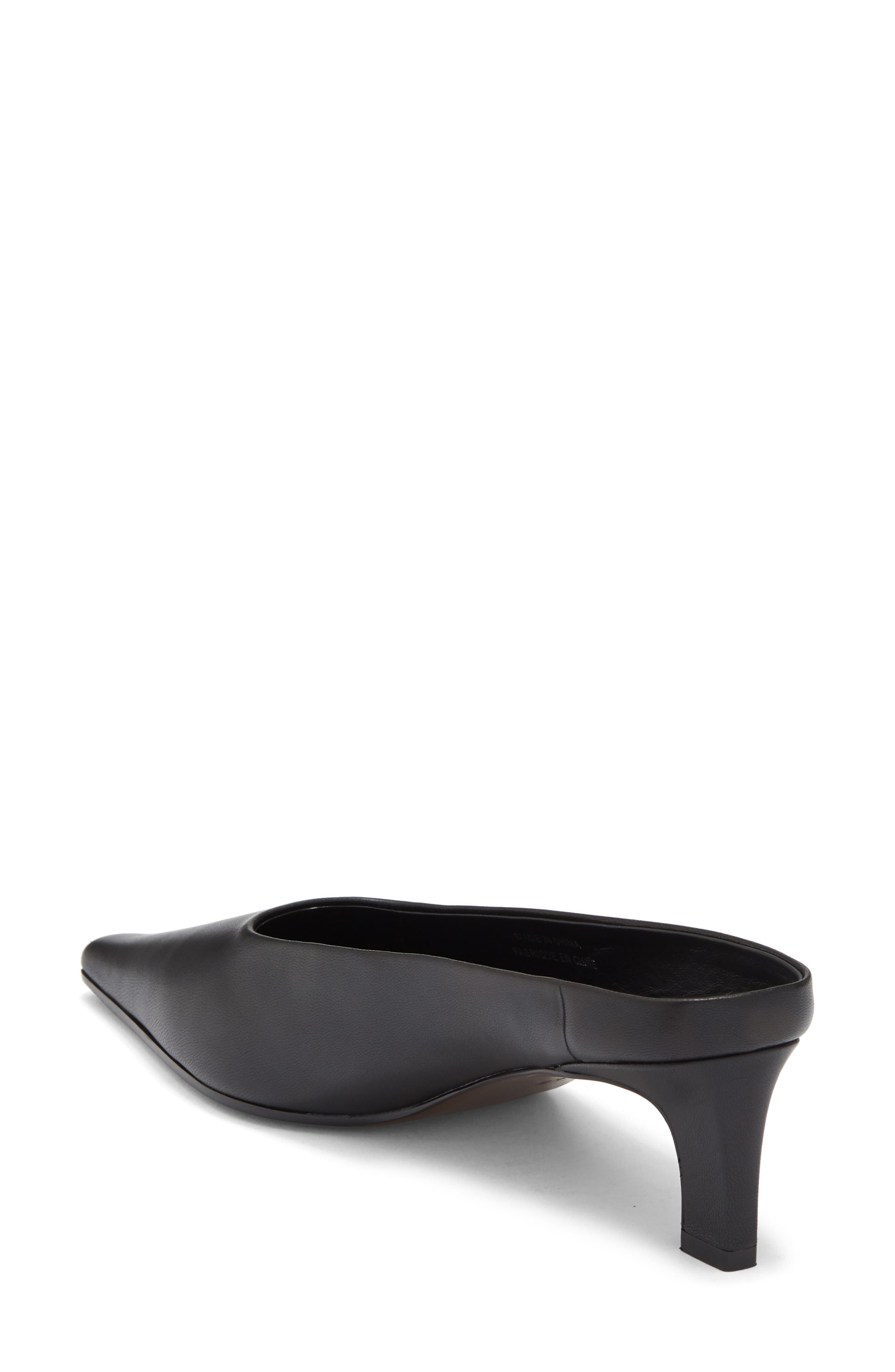 Murmur Leather Pointed Toe Mule, Alternate, color, BLACK