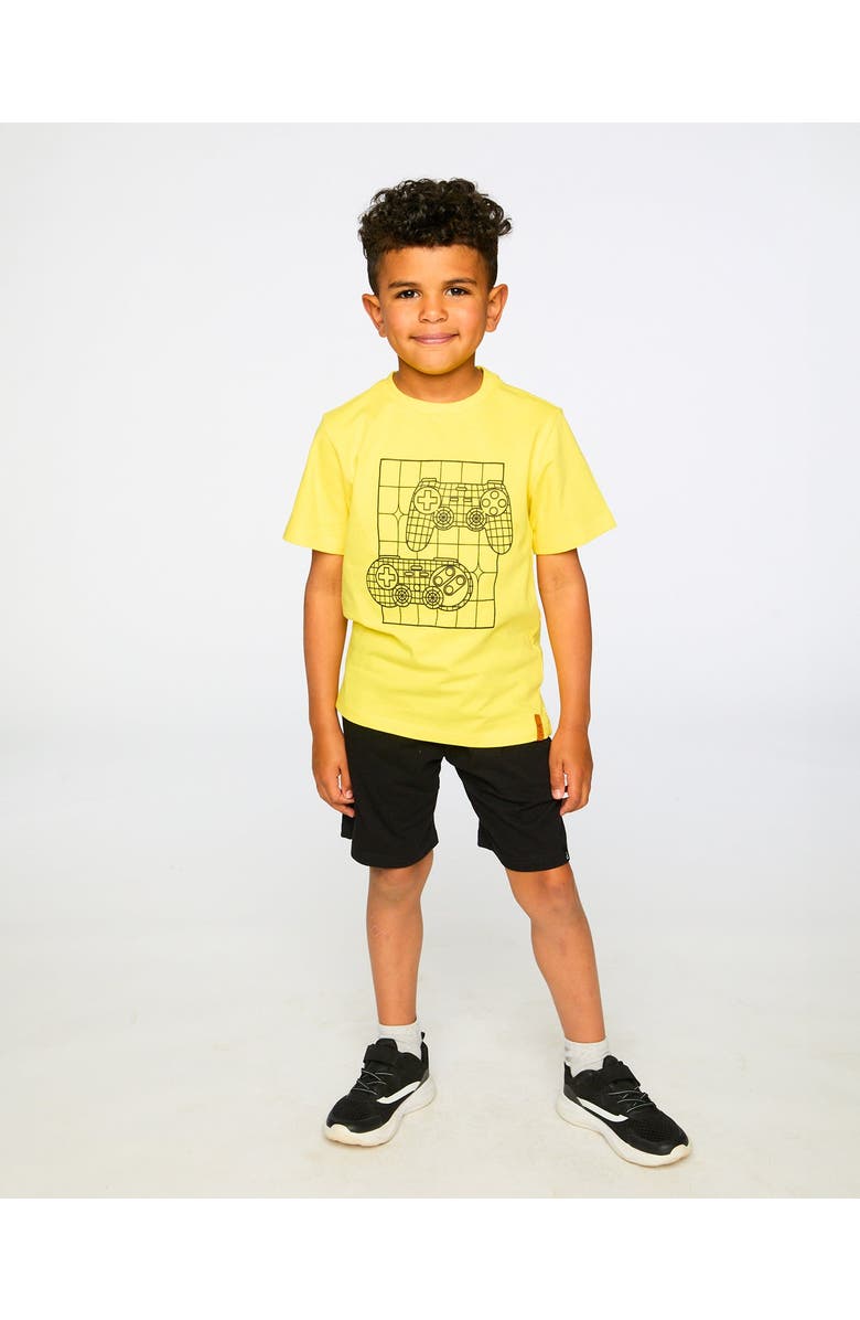 Deux par Deux Organic Cotton Jersey Gamer T-Shirt, Alternate, color, Yellow