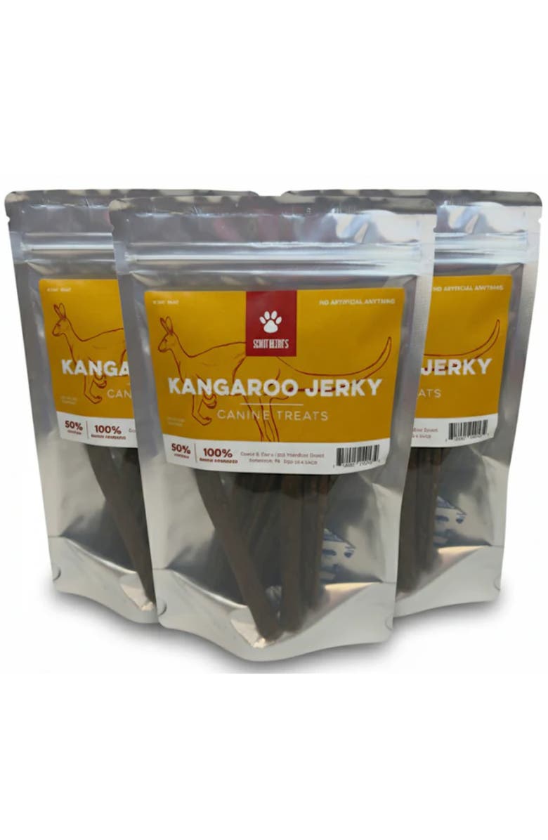 Scout & Zoe's Kangaroo Jerky, 3 Packs, 4oz Bags, Dog Treats, Air Dried Pet Chew, Main, color, Multicolored