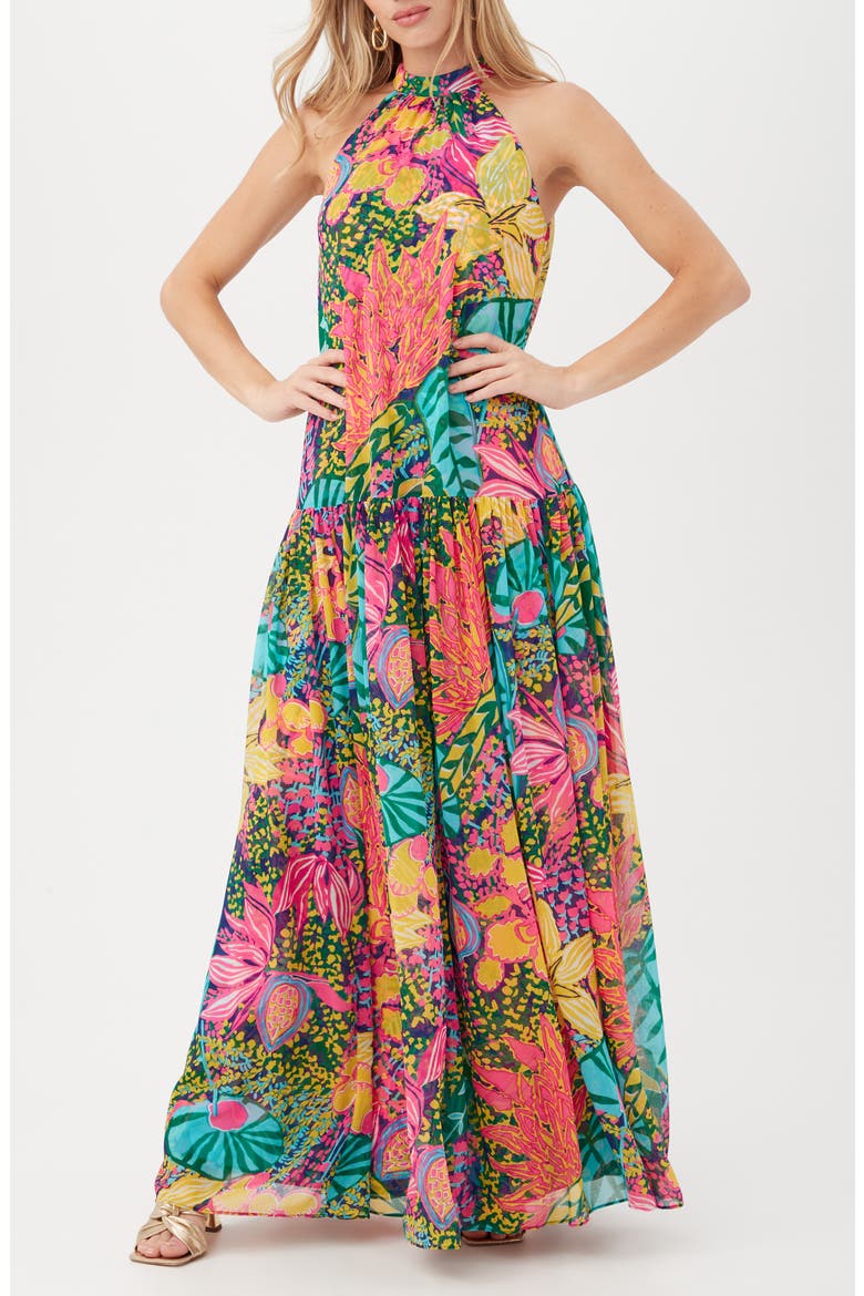 Kissimee Sleeveless Maxi Dress, Alternate, color, YELLOW MULTI
