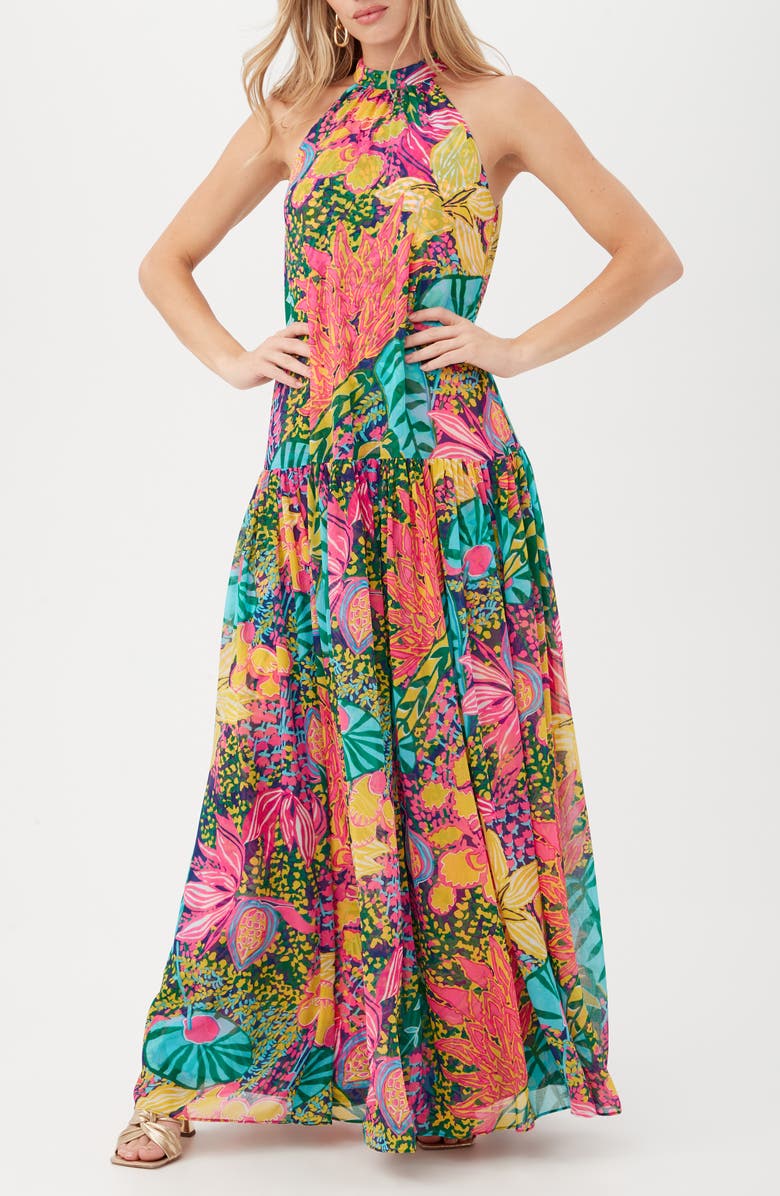 Trina Turk Kissimee Sleeveless Maxi Dress, Alternate, color, Yellow Multi