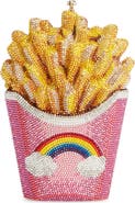 Judith Leiber Rainbow Fries Crystal Embellished Clutch