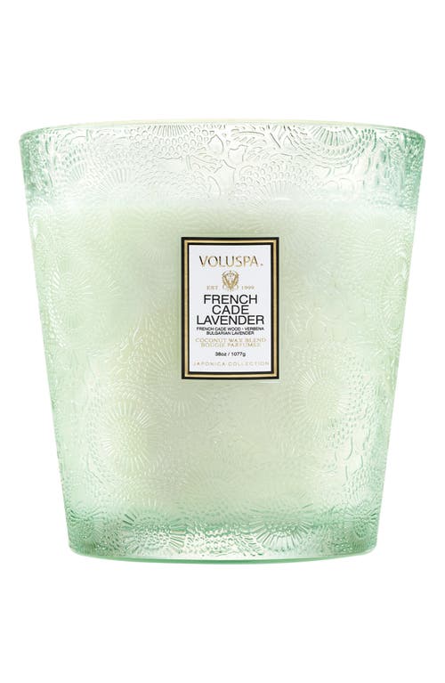 Voluspa French Cade Lavender Three-wick Hearth Candle In Blue