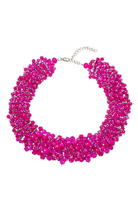 Hazel Hot Pink Collar Necklace