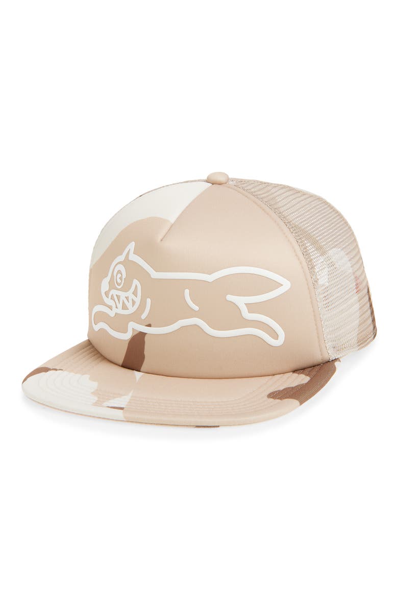 Stamp Camouflage Snapback Trucker Hat, Main, color, CAMO