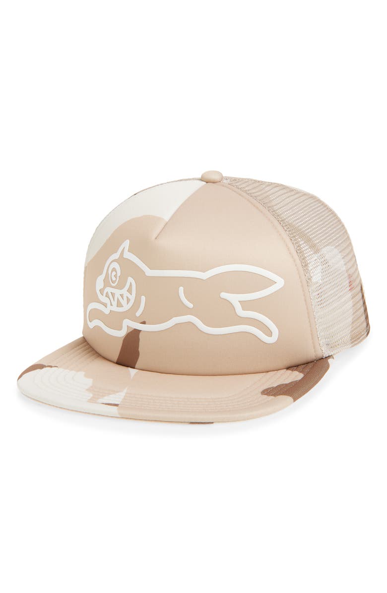ICECREAM Stamp Camouflage Snapback Trucker Hat, Main, color, Camo