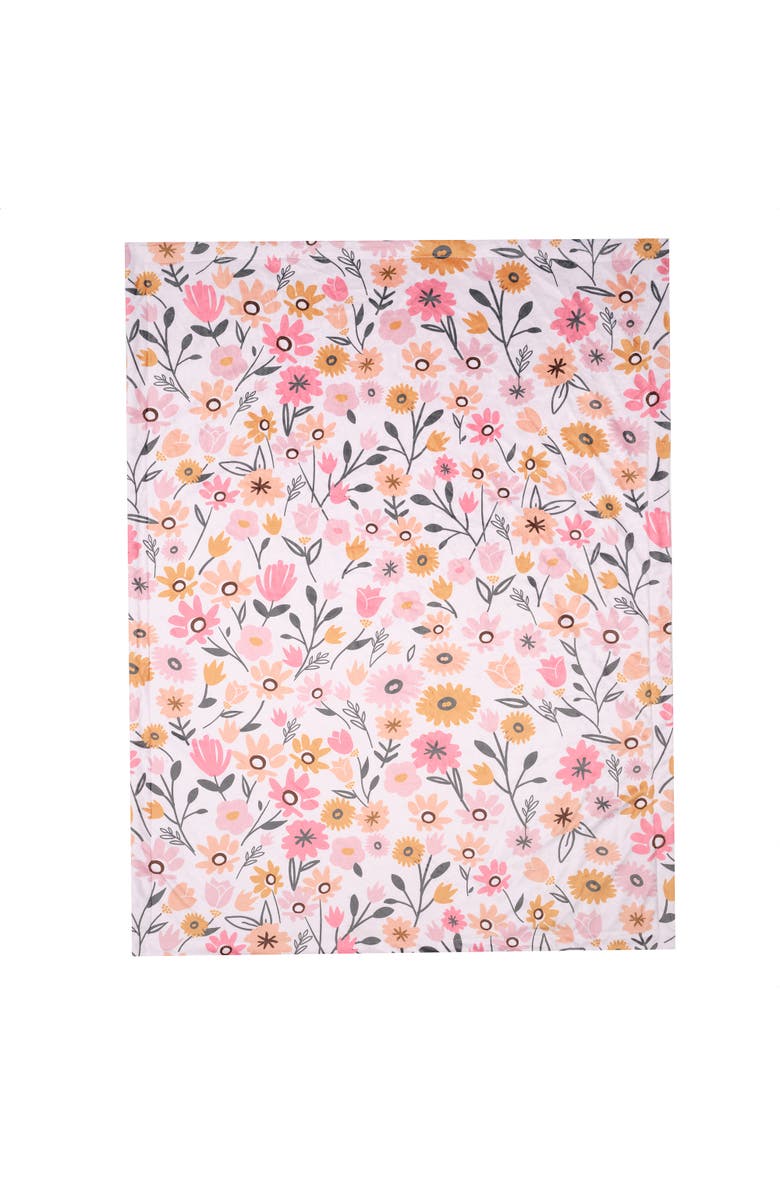 Lambs & Ivy Little Garden Soft Luxurious Floral Warm Fleece Baby Blanket, Alternate, color, Pink