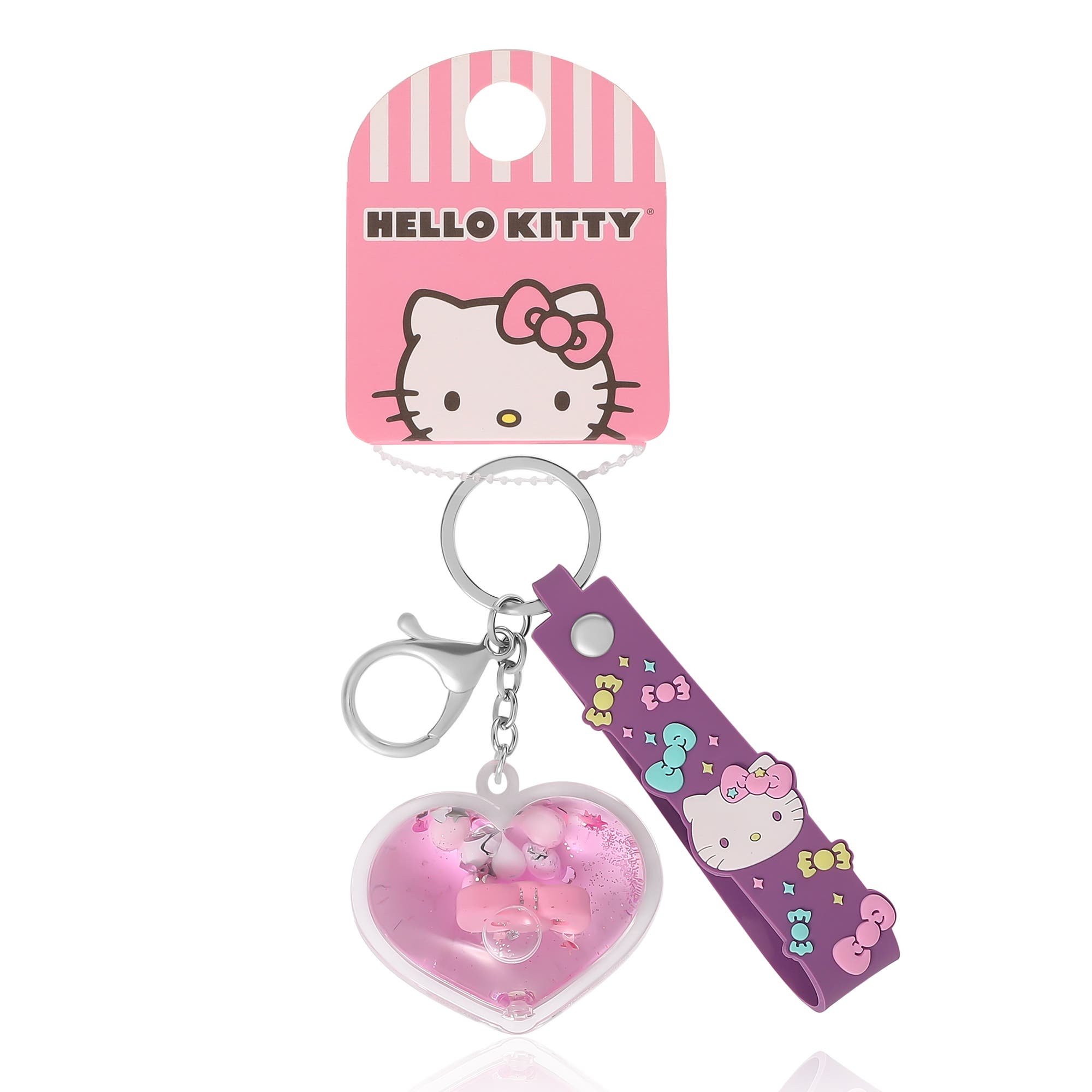 Hello Kitty Acrylic Liquid Heart Keychain, Alternate, color, Purple