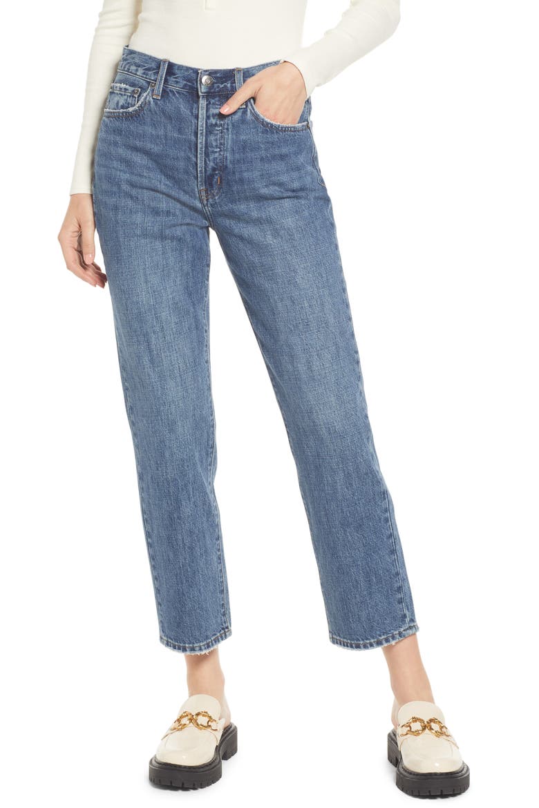 Charlie High Waist Ankle Straight Leg Jeans, Main, color, TERRACE