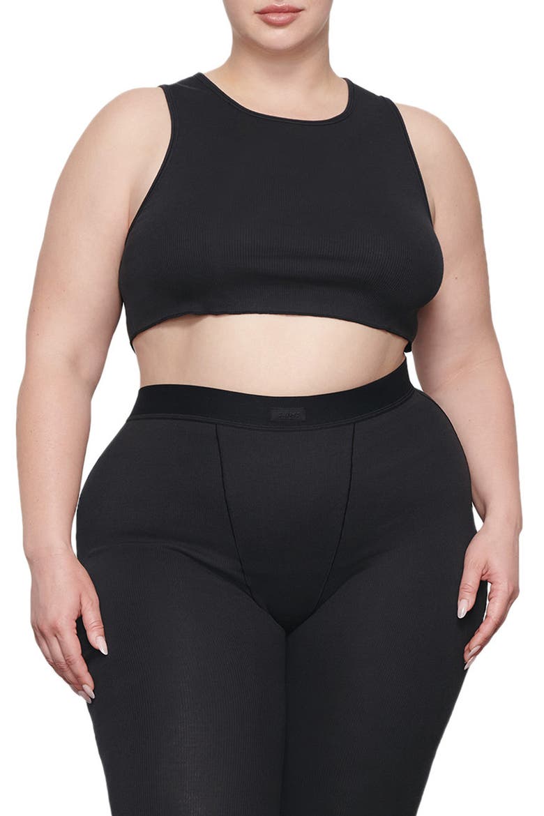 Cotton Rib Crop Tank, Main, color, SOOT
