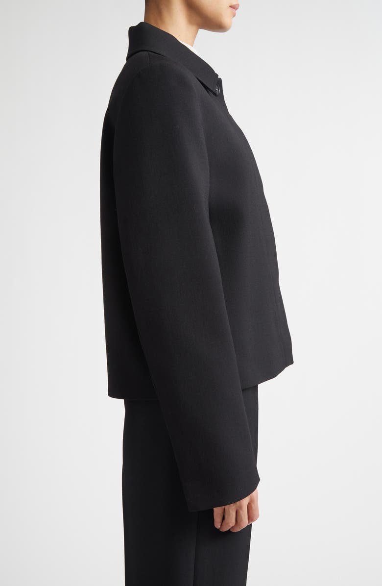 TOTEME Boxy Stretch Wool & Cotton Twill Jacket, Alternate, color, Black