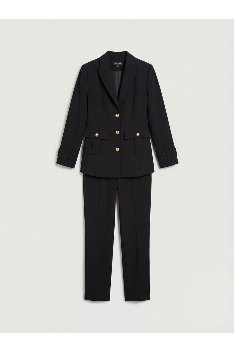 Petite Military Single Breasted Blazer, Alternate, color, Black