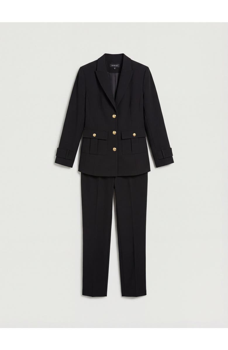 Karen Millen Petite Military Single Breasted Blazer, Alternate, color, Black